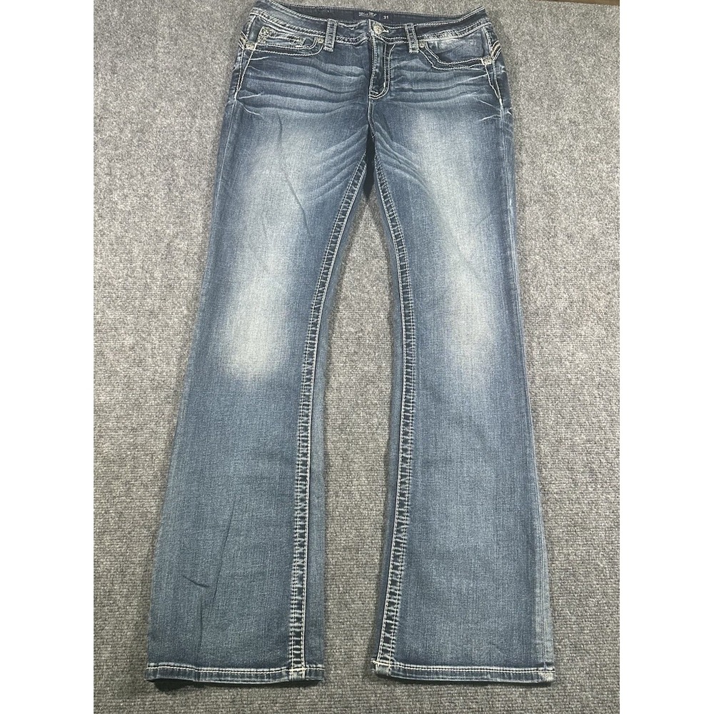 Miss Me Chloe Bootcut Jeans 31 33" Inseam Western Y2K Stretch Denim Embroidered